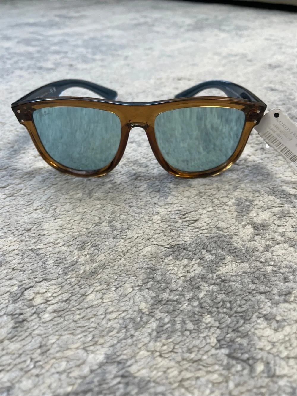 New Ray Ban Boyfriend Reverse Sunglasses Polished Transparent Camel Brown